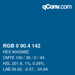 カラーコード: RGB 0 90.4 142 | qconv.com