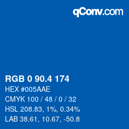 カラーコード: RGB 0 90.4 174 | qconv.com