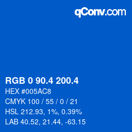 カラーコード: RGB 0 90.4 200.4 | qconv.com