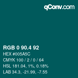 カラーコード: RGB 0 90.4 92 | qconv.com