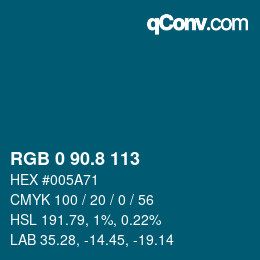 Color code: RGB 0 90.8 113 | qconv.com