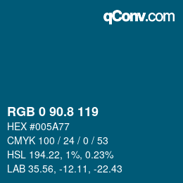 カラーコード: RGB 0 90.8 119 | qconv.com
