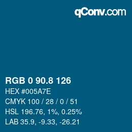 Color code: RGB 0 90.8 126 | qconv.com