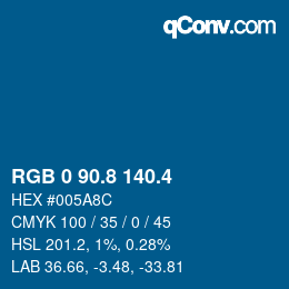 カラーコード: RGB 0 90.8 140.4 | qconv.com