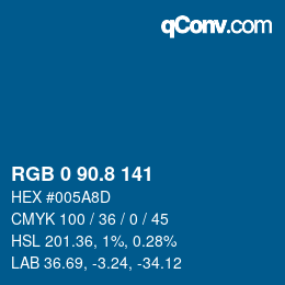 Color code: RGB 0 90.8 141 | qconv.com