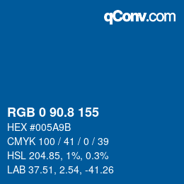 Color code: RGB 0 90.8 155 | qconv.com