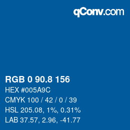 カラーコード: RGB 0 90.8 156 | qconv.com
