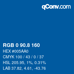 Color code: RGB 0 90.8 160 | qconv.com