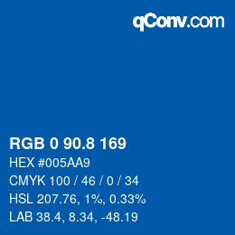Color code: RGB 0 90.8 169 | qconv.com