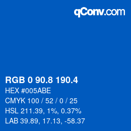 カラーコード: RGB 0 90.8 190.4 | qconv.com