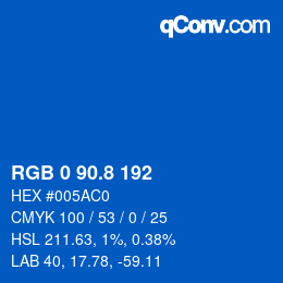 カラーコード: RGB 0 90.8 192 | qconv.com