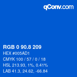 カラーコード: RGB 0 90.8 209 | qconv.com