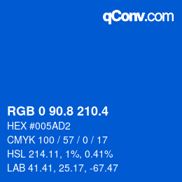 カラーコード: RGB 0 90.8 210.4 | qconv.com