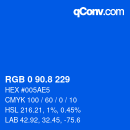 カラーコード: RGB 0 90.8 229 | qconv.com