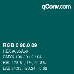 Color code: RGB 0 90.8 89 | qconv.com