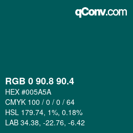 カラーコード: RGB 0 90.8 90.4 | qconv.com