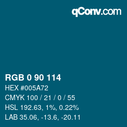 Color code: RGB 0 90 114 | qconv.com