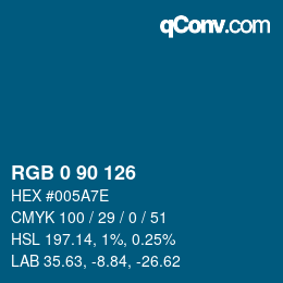 Color code: RGB 0 90 126 | qconv.com