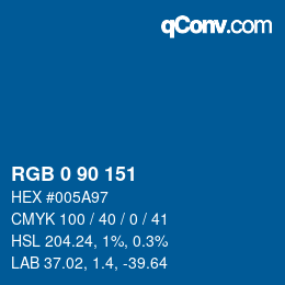 Código de color: RGB 0 90 151 | qconv.com