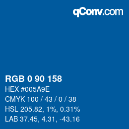 カラーコード: RGB 0 90 158 | qconv.com
