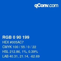 Color code: RGB 0 90 199 | qconv.com