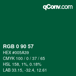 Farbcode: RGB 0 90 57 | qconv.com
