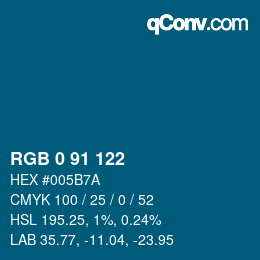 Color code: RGB 0 91 122 | qconv.com