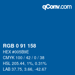 Color code: RGB 0 91 158 | qconv.com