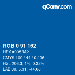 Color code: RGB 0 91 162 | qconv.com