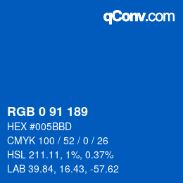 Color code: RGB 0 91 189 | qconv.com