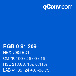 Color code: RGB 0 91 209 | qconv.com