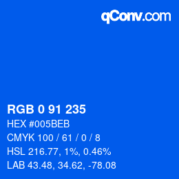 Code couleur: RGB 0 91 235 | qconv.com