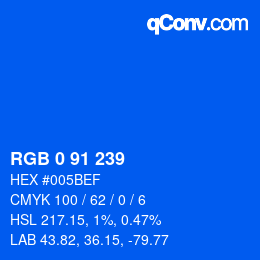 Color code: RGB 0 91 239 | qconv.com