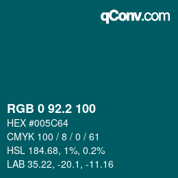 カラーコード: RGB 0 92.2 100 | qconv.com