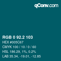 Color code: RGB 0 92.2 103 | qconv.com