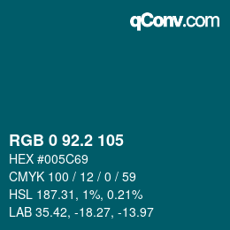 カラーコード: RGB 0 92.2 105 | qconv.com