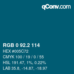 Color code: RGB 0 92.2 114 | qconv.com