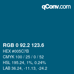 カラーコード: RGB 0 92.2 123.6 | qconv.com