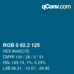 カラーコード: RGB 0 92.2 125 | qconv.com