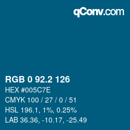 カラーコード: RGB 0 92.2 126 | qconv.com