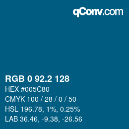 Color code: RGB 0 92.2 128 | qconv.com