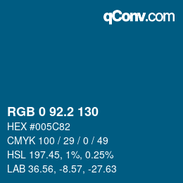 カラーコード: RGB 0 92.2 130 | qconv.com