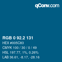 カラーコード: RGB 0 92.2 131 | qconv.com