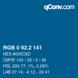 Color code: RGB 0 92.2 141 | qconv.com