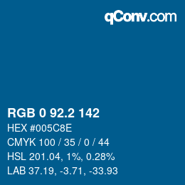 Color code: RGB 0 92.2 142 | qconv.com