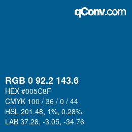 カラーコード: RGB 0 92.2 143.6 | qconv.com