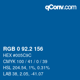 Color code: RGB 0 92.2 156 | qconv.com
