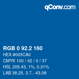 Color code: RGB 0 92.2 160 | qconv.com