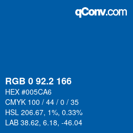 Color code: RGB 0 92.2 166 | qconv.com