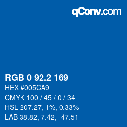 カラーコード: RGB 0 92.2 169 | qconv.com